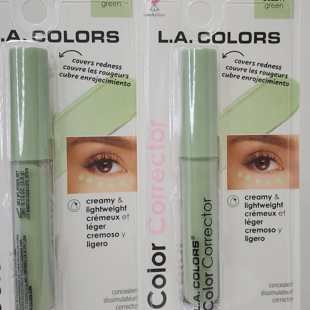 L.A. Colors Green Color Corrector Concealer C62219 Covers Redness ~ Lot of 2